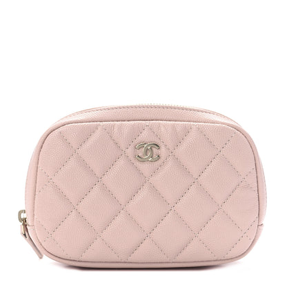 Chanel Caviar Quilted Small Curvy Pouch Cosmetic Case Light Pink 1 of 9