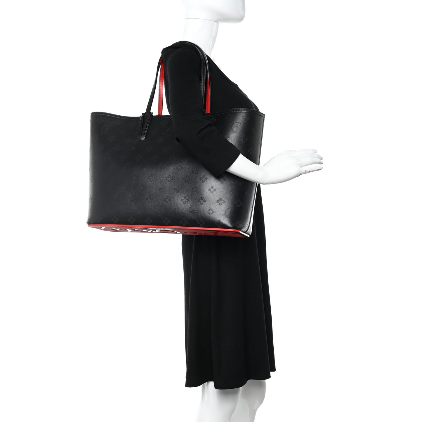 Calfskin Loubinthesky East West Cabata Tote Black