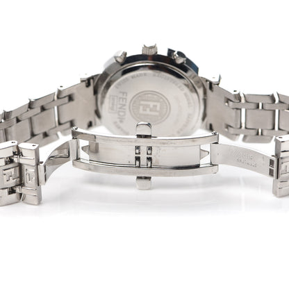 Fendi Stainless Steel Diamond Bezel Pink Mother of Pearl 32mm Orologi Zucca Chronograph Quartz Watch 5 of 6