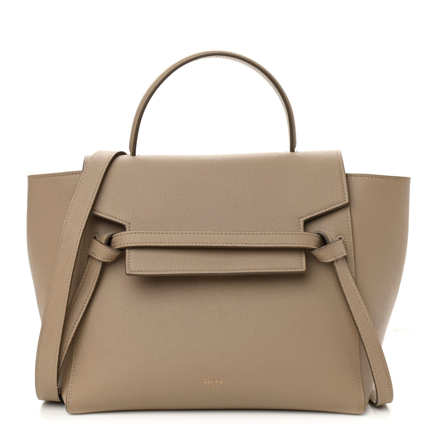 Grained Calfskin Micro Belt Bag Light Taupe