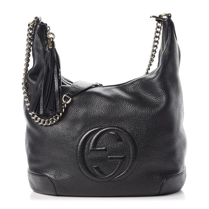 Gucci Pebbled Calfskin Medium Soho Chain Hobo Black 1 of 7