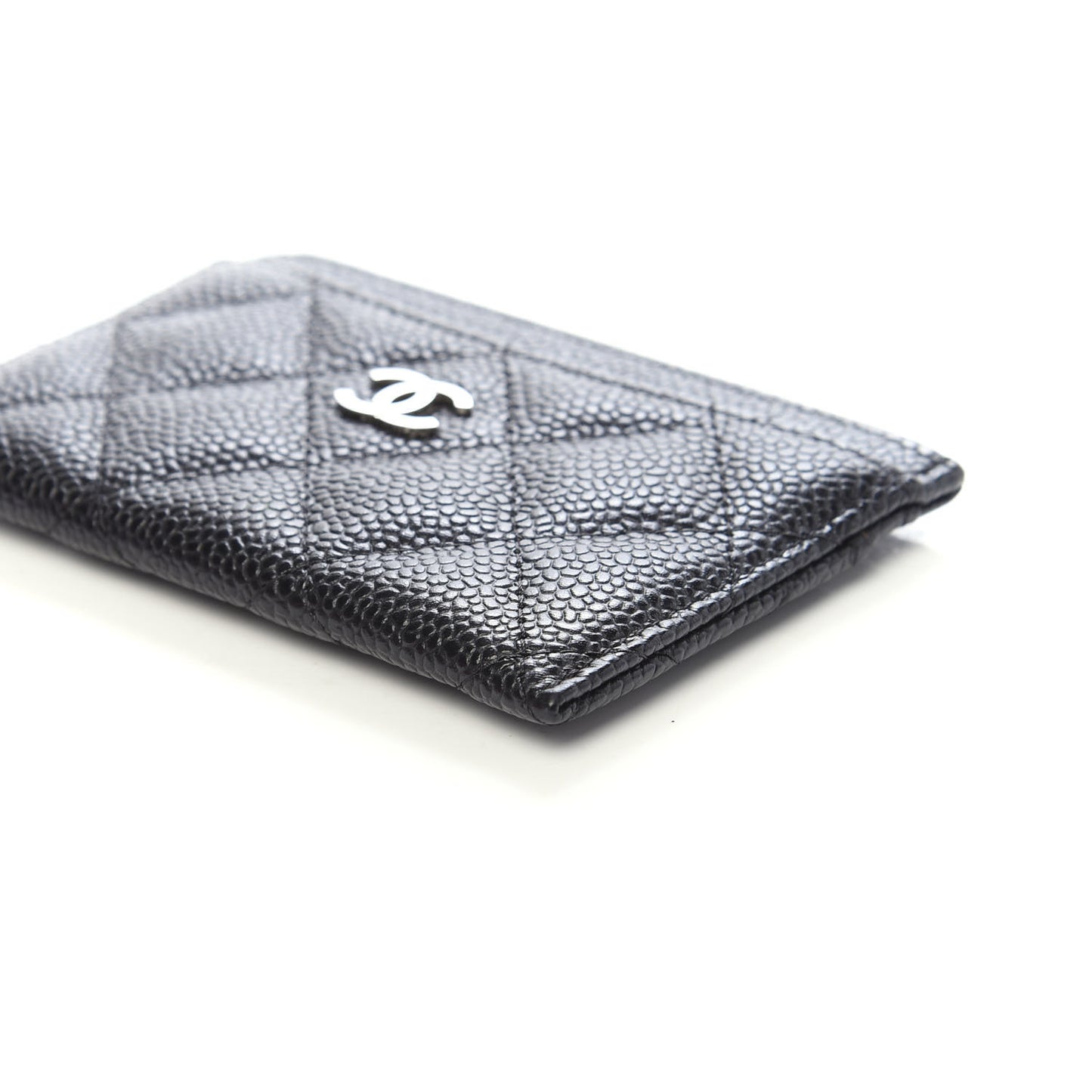 Caviar Quilted Card Holder Black