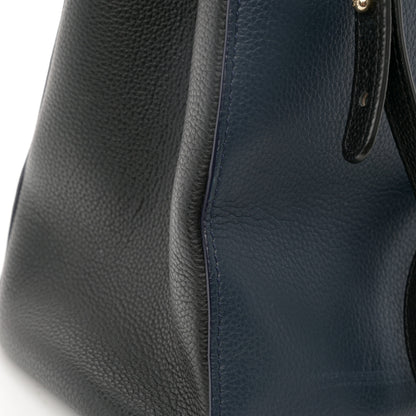 Chanel Grained Calfskin Neo Executive Shopper Tote Dark Blue Black 13 of 16