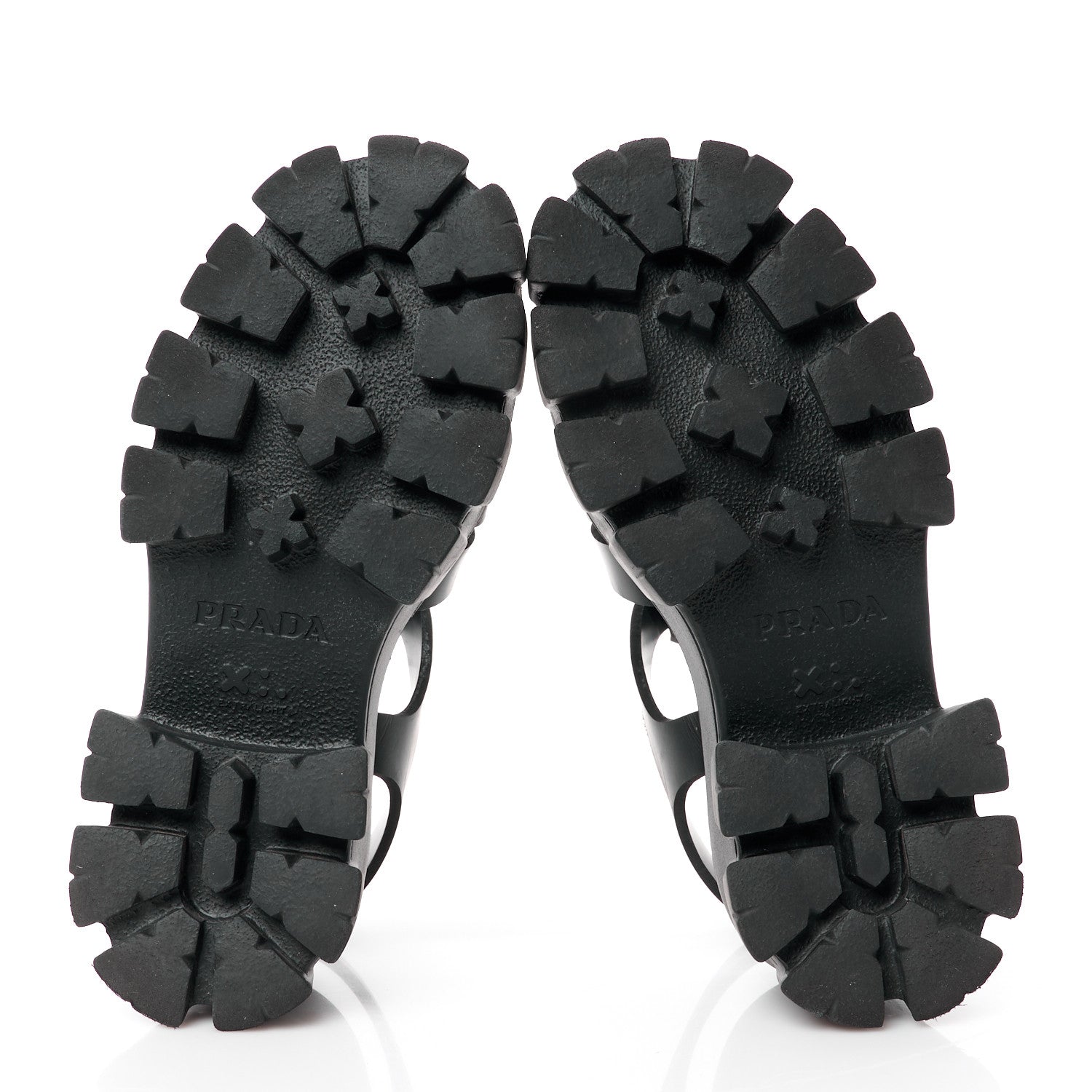 Prada Foam Rubber Triangle Logo Monolith 55mm Cage Sandals 36 Black 5 of 11