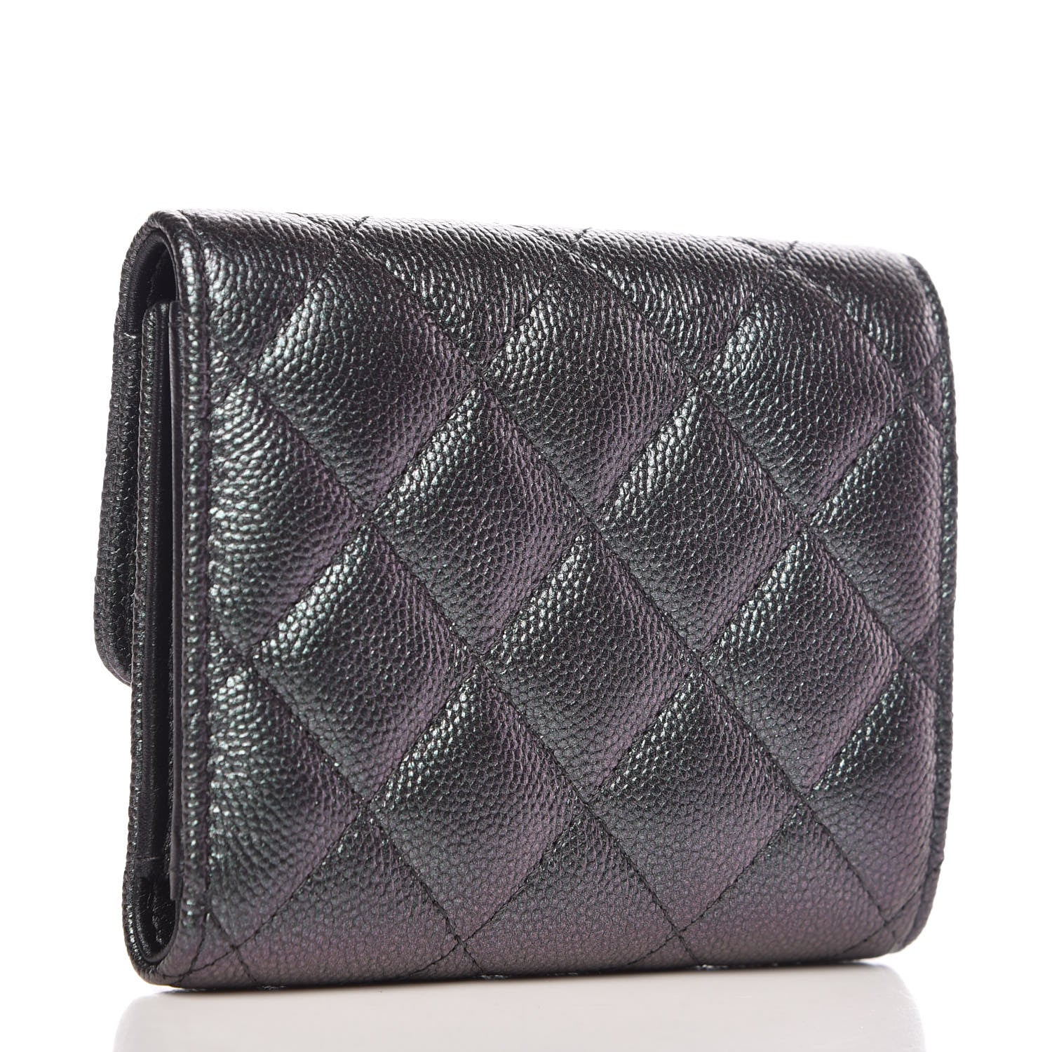 Chanel Iridescent Caviar Quilted Small Flap Wallet Black 3 of 8