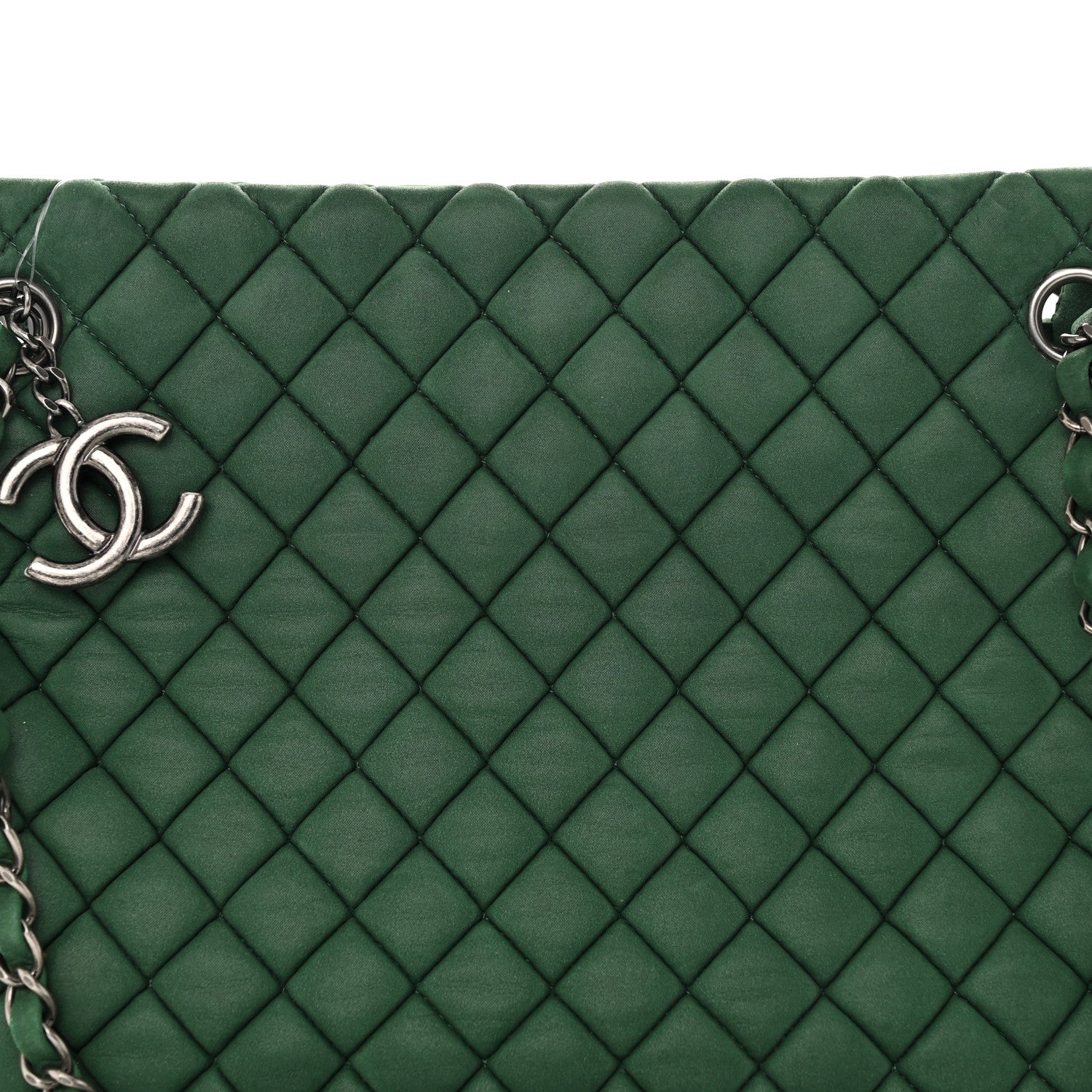 Chanel Iridescent Calfskin Quilted New Bubble Tote Vert Fonce 9 of 17
