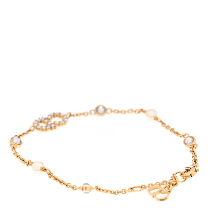 Christian Dior Crystal Pearl Clair D Lune Bracelet Gold 3 of 4