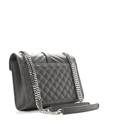 Saint Laurent Grain De Poudre Textured Mixed Matelasse Medium Triquilt Monogram Satchel Earth 3 of 10