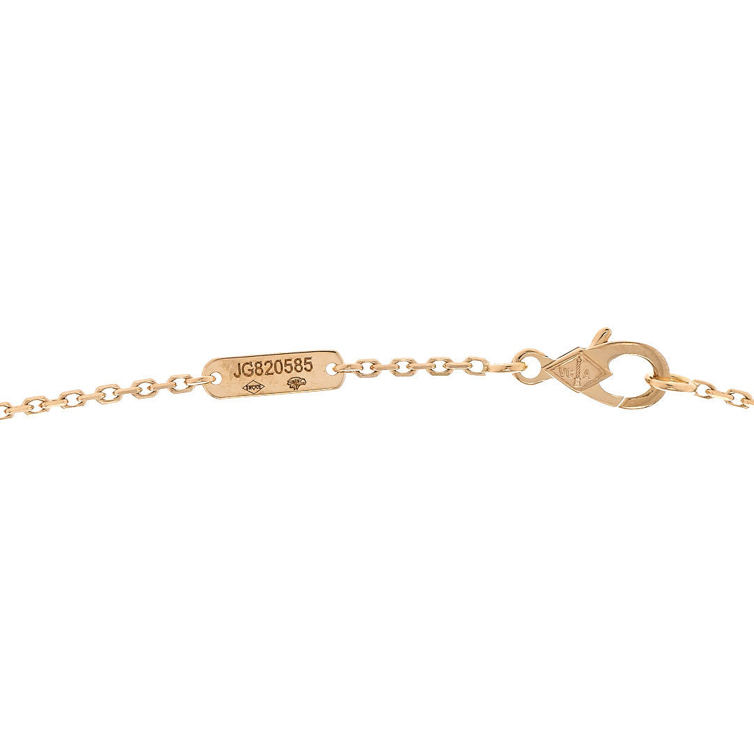 18K Yellow Gold Guilloche Vintage Alhambra Pendant Necklace