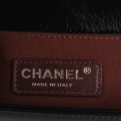 Chanel Glazed Calfskin Quilted Medium Boy Chained Flap Black 6 of 7