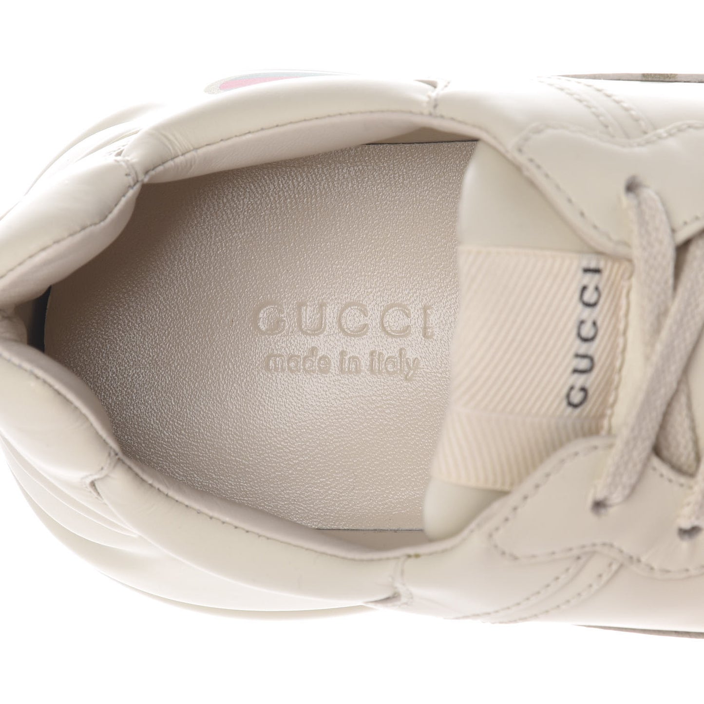 Calfskin Logo Womens Rhyton Sneakers 38.5 Ivory