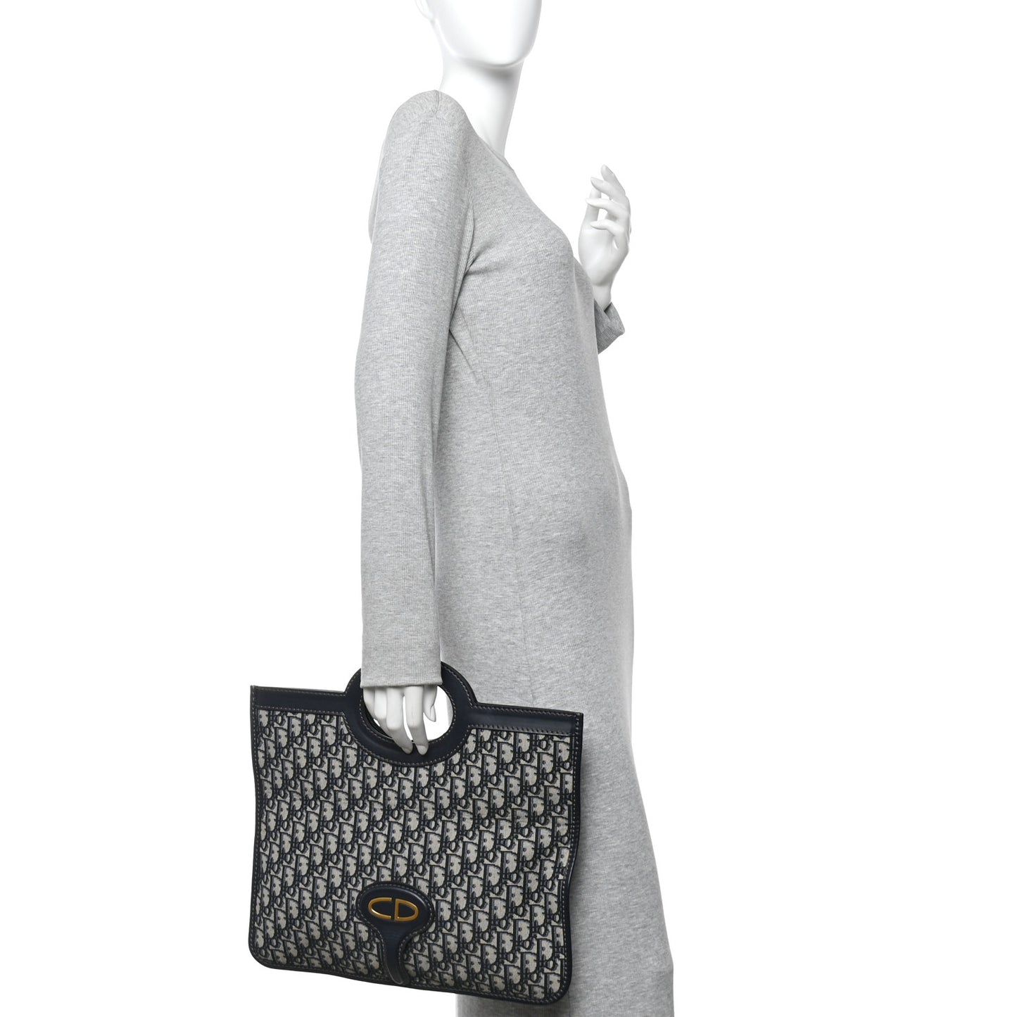 Oblique Fold Over Clutch Blue