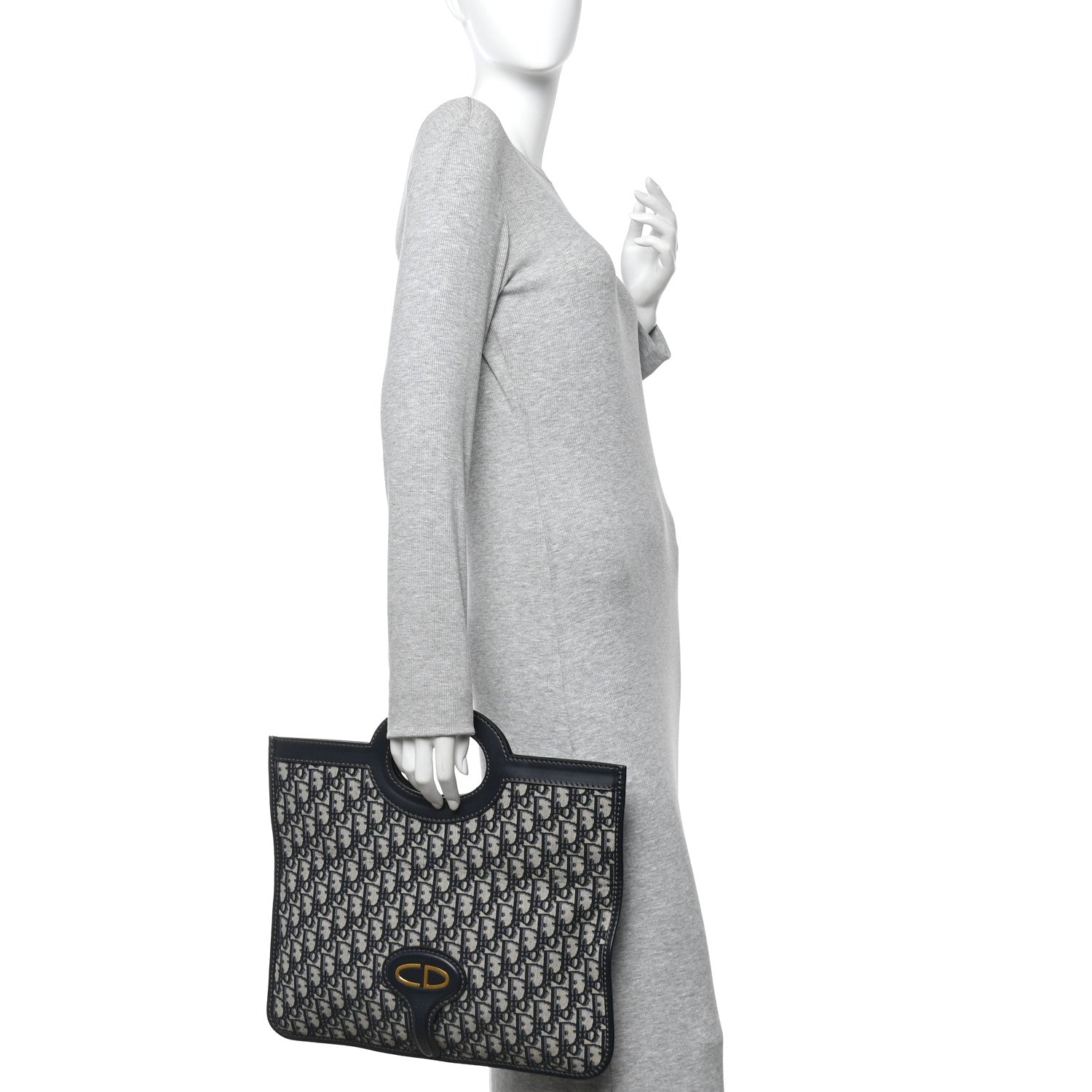Christian Dior Oblique Fold Over Clutch Blue 2 of 10