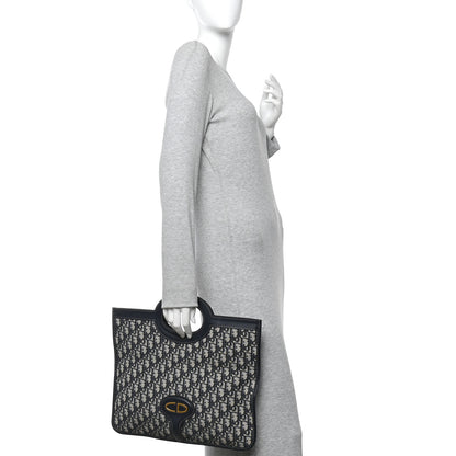 Christian Dior Oblique Fold Over Clutch Blue 2 of 10