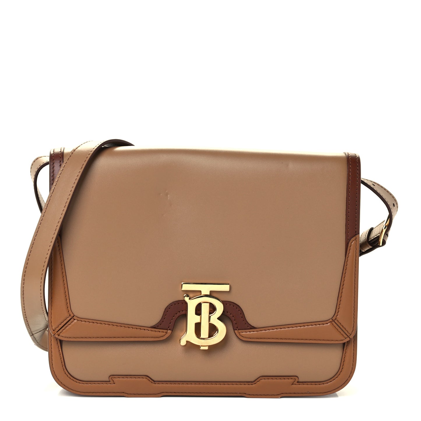 Smooth Calfskin Monogram Medium TB Bag Warm Camel