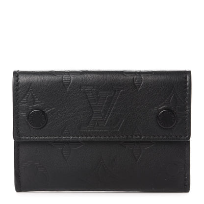 Louis Vuitton Calfskin Monogram Shadow Discovery Compact Wallet Black 1 of 6