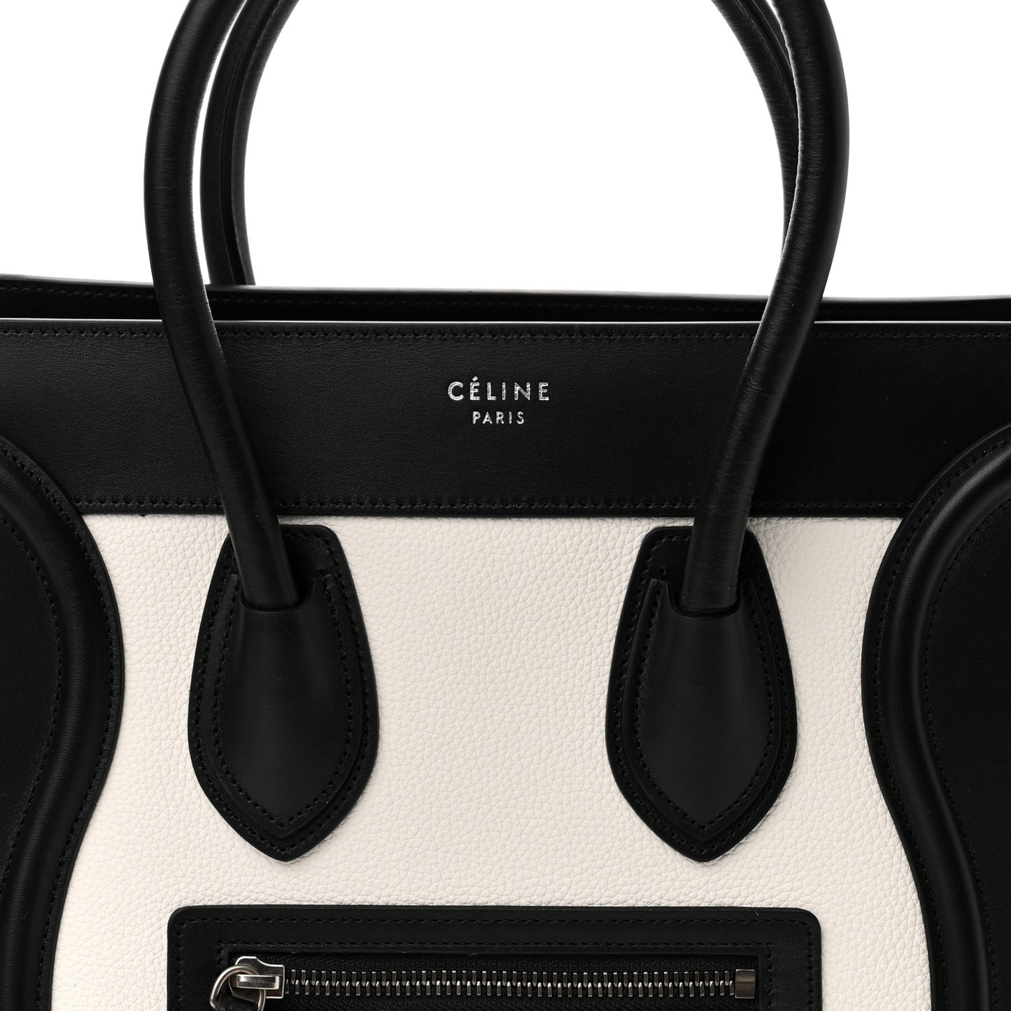 Baby Grained Calfskin Nubuck Micro Tri-Color Luggage White