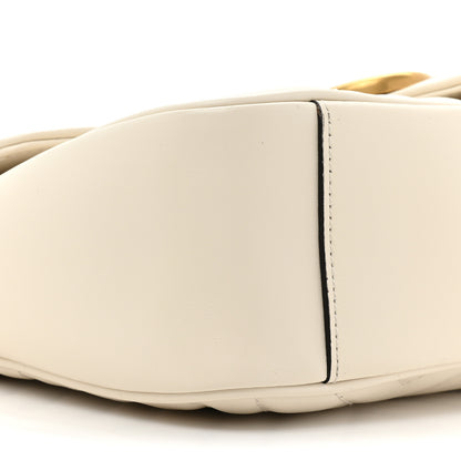 Gucci Calfskin Matelasse Small GG Marmont Shoulder Bag White 9 of 10