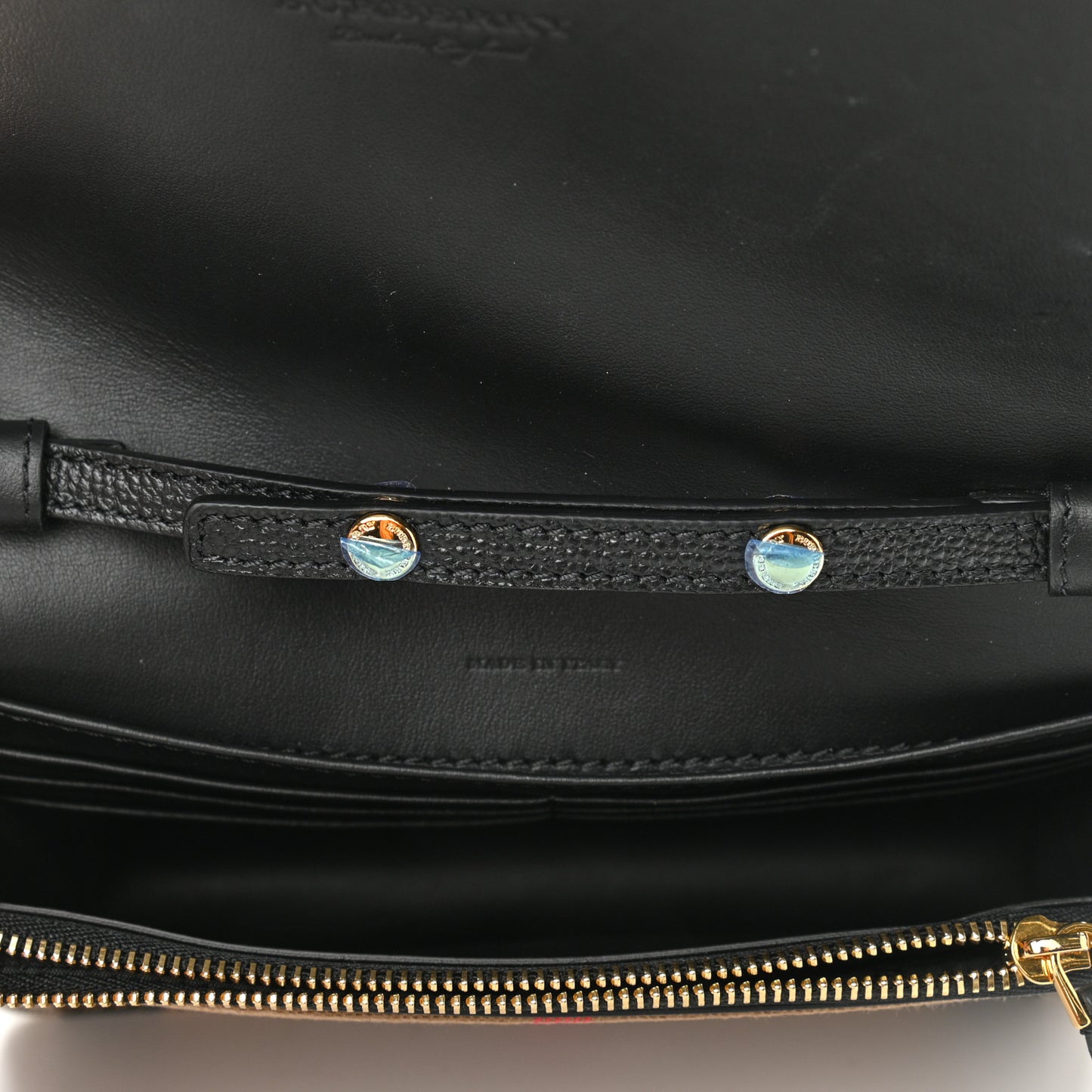 Derby Calfskin House Check Wallet On Chain Black