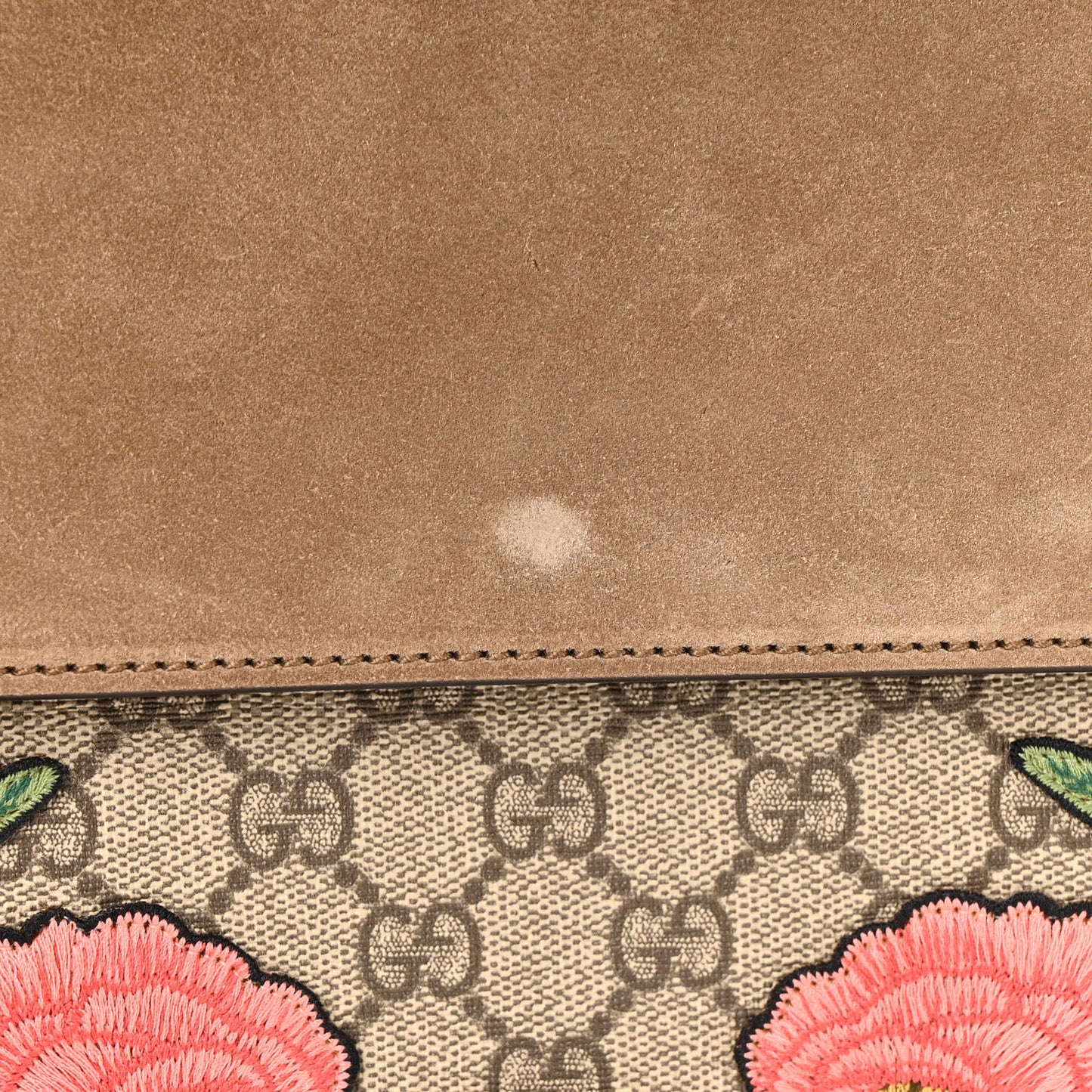 GG Supreme Monogram Embroidered Medium Dionysus Shoulder Bag Beige