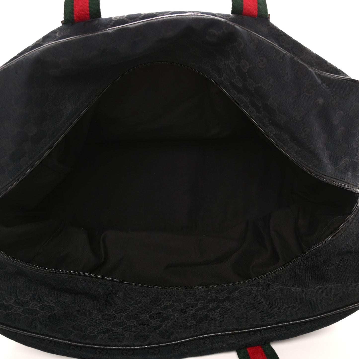 GG Monogram Web Large Collapsible Carry On Duffle Bag Black