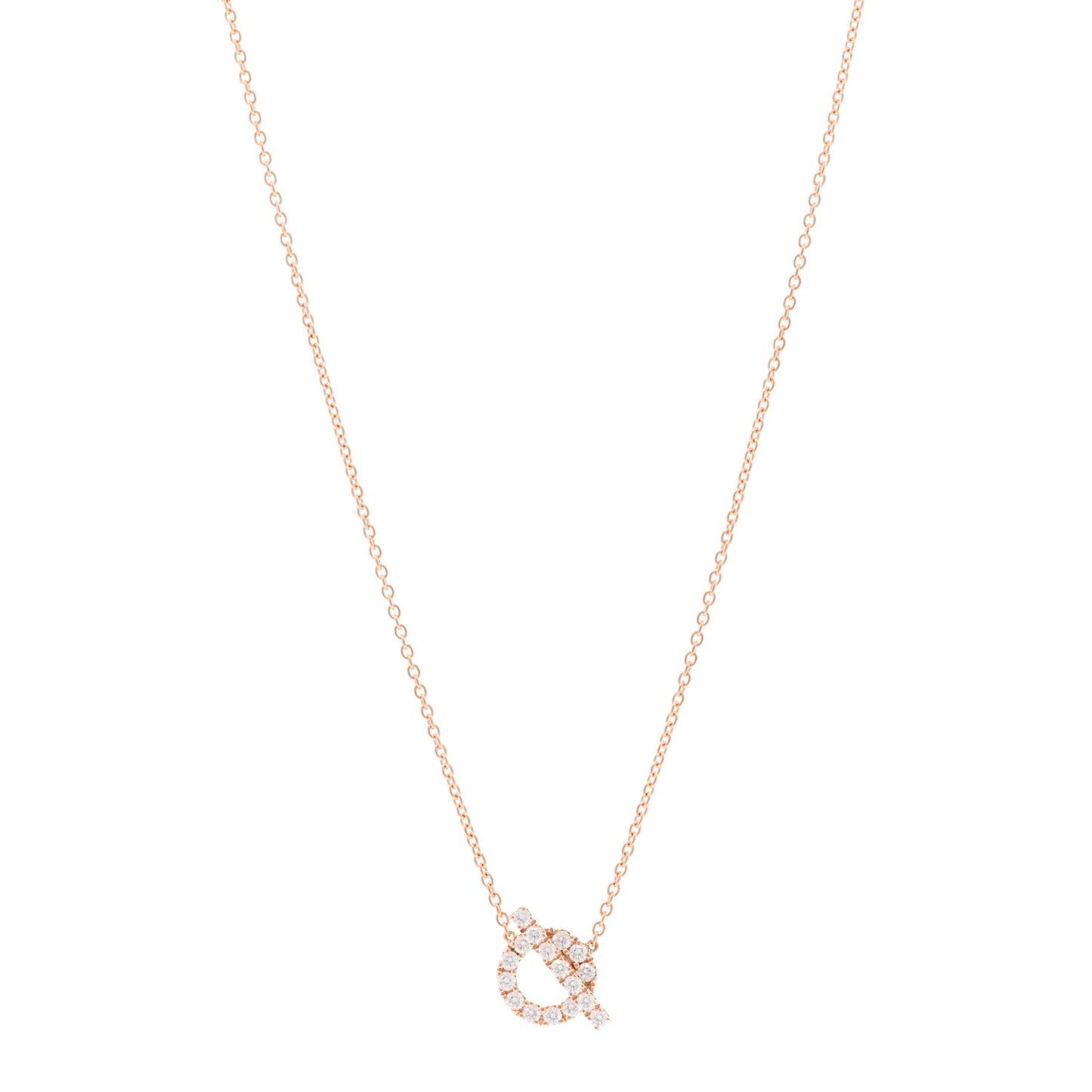 18K Rose Gold Diamond Finesse Pendant Necklace