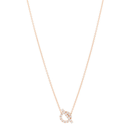 Hermes 18K Rose Gold Diamond Finesse Pendant Necklace 1 of 6