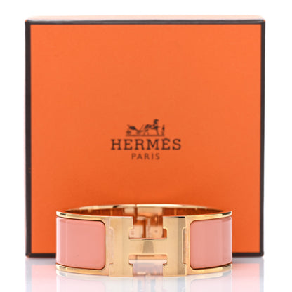 Hermes Enamel Wide Clic Clac H Bracelet PM Mango 5 of 5