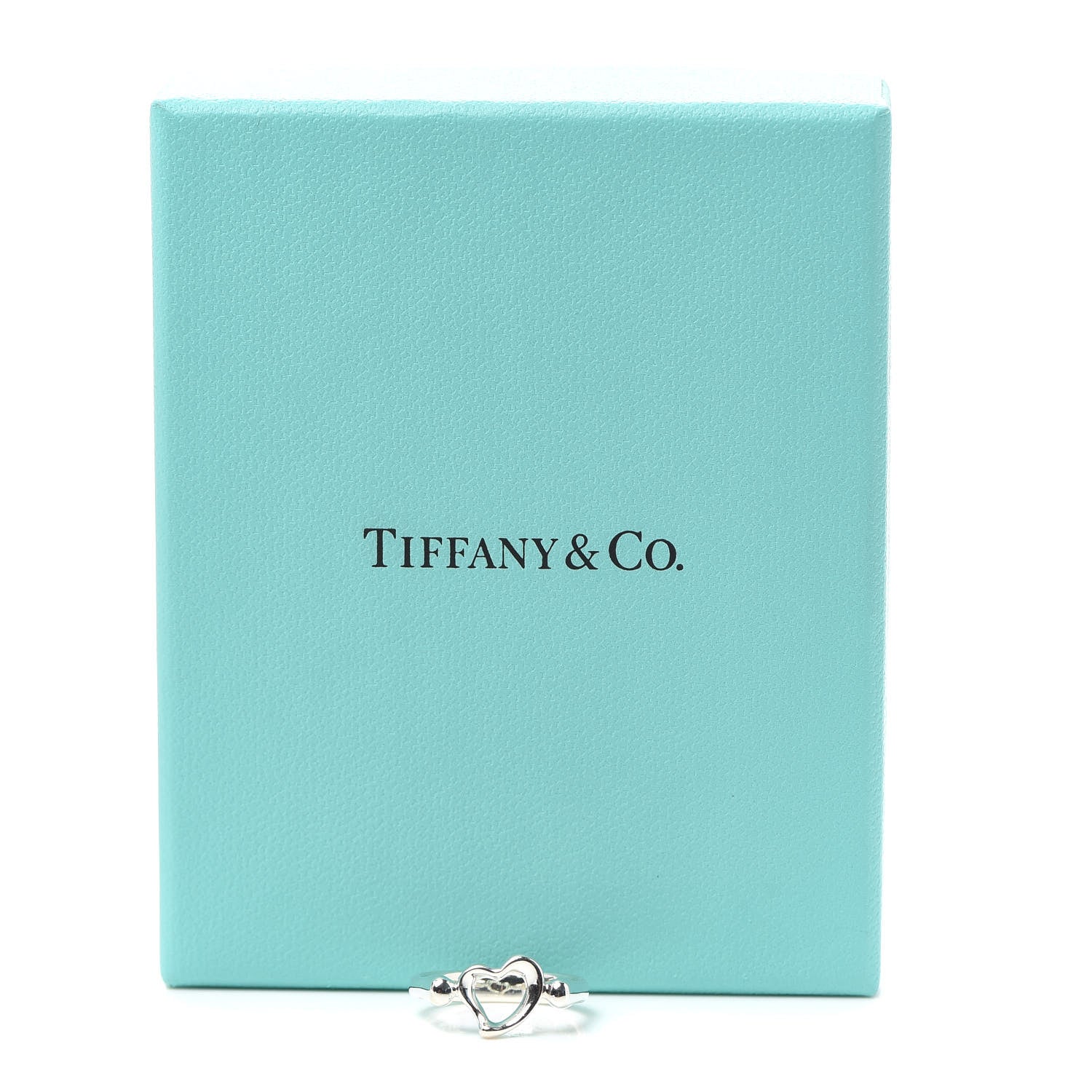 Tiffany Sterling Silver Elsa Peretti Open Heart Ring 50 5.5 6 of 6