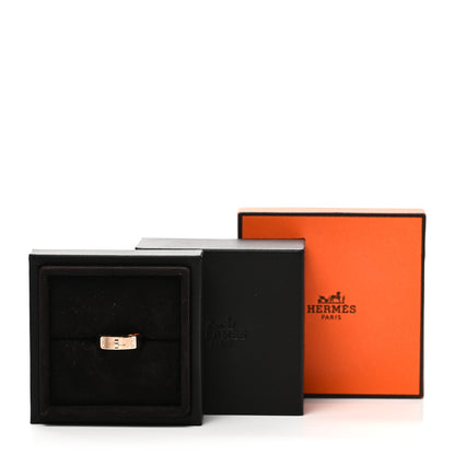 Hermes 18K Rose Gold Diamond PM Kelly Ring 51 5.75 5 of 5