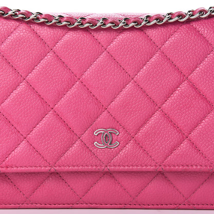 Chanel Caviar Quilted Wallet on Chain WOC Pink 18 of 18