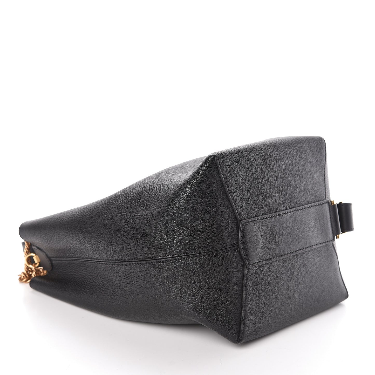 Grained Calfskin GV Bucket Bag Black