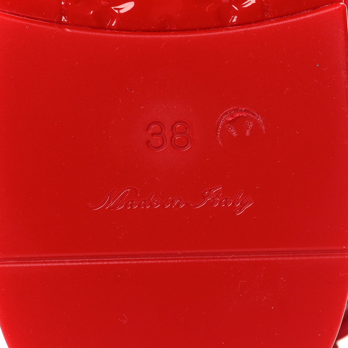 Rubber Bikini Thong Flat Sandals 38 Red