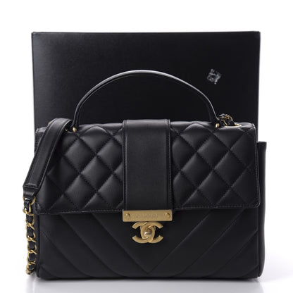 Chanel Calfskin Quilted Chevron In The City Bag Black 12 of 12