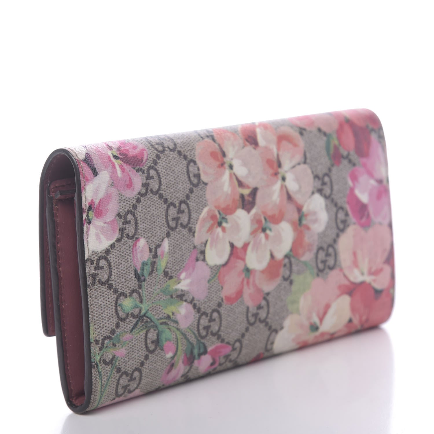 Gucci GG Supreme Monogram Blooms Continental Wallet Beige Multicolor Dry Rose 3 of 7