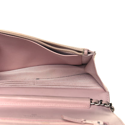 Chanel Patent Quilted Wallet On Chain WOC Pink 5 of 15