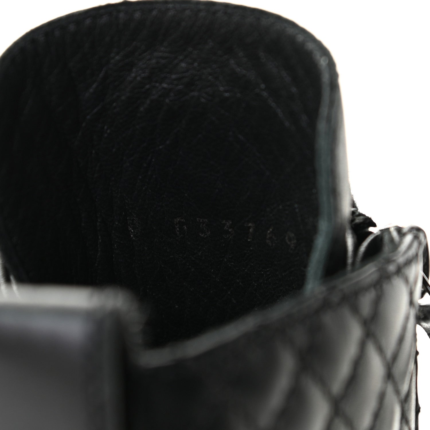 Chanel Calfskin Quilted Lace Up Combat Boots 39.5 Black 6 of 13