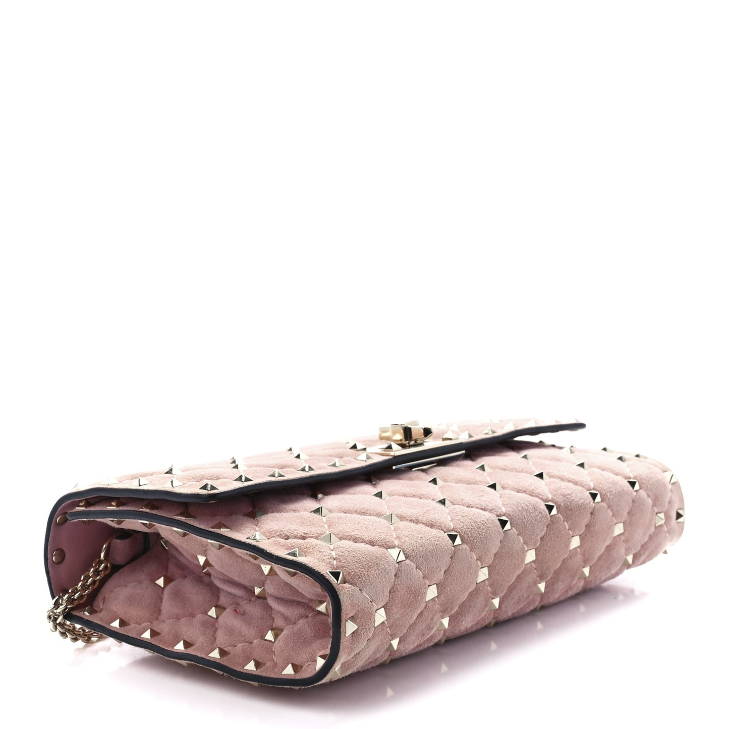 Suede Rockstud Spike Wallet on Chain Loto