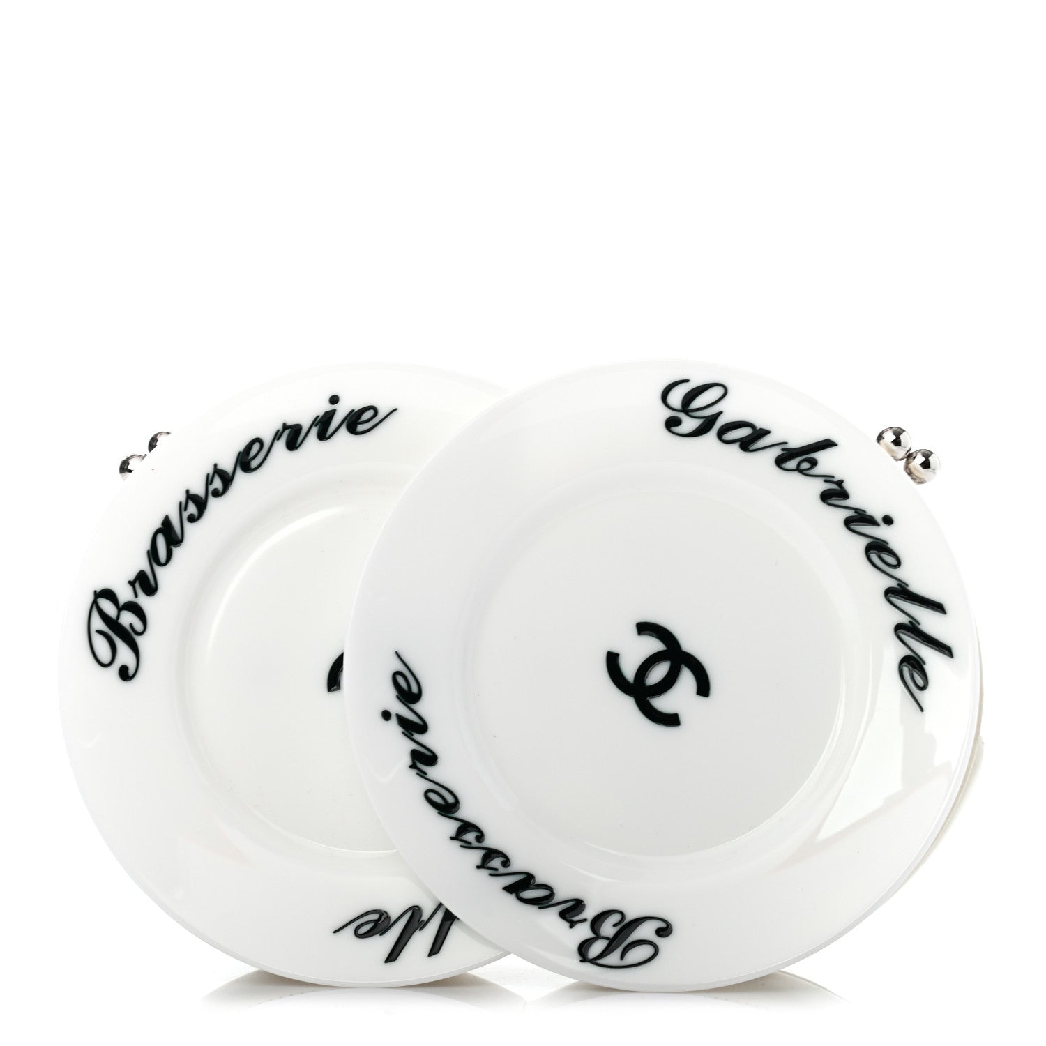 Chanel Plexiglass Brasserie Gabrielle Plates Minaudiere White 1 of 7