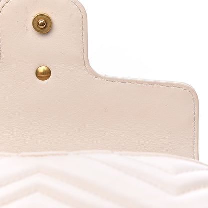 Gucci Calfskin Matelasse Super Mini GG Marmont Shoulder Bag White 9 of 17