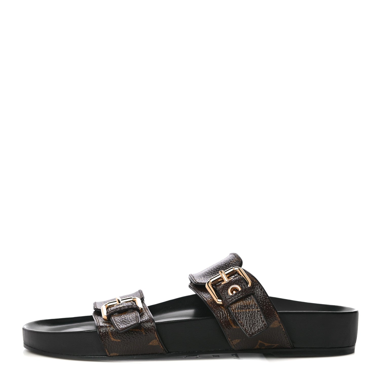 Louis Vuitton Monogram Bom Dia Mule Sandals 38 Black 1 of 8