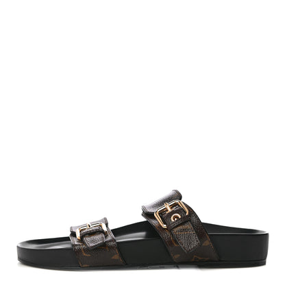 Louis Vuitton Monogram Bom Dia Mule Sandals 38 Black 1 of 8
