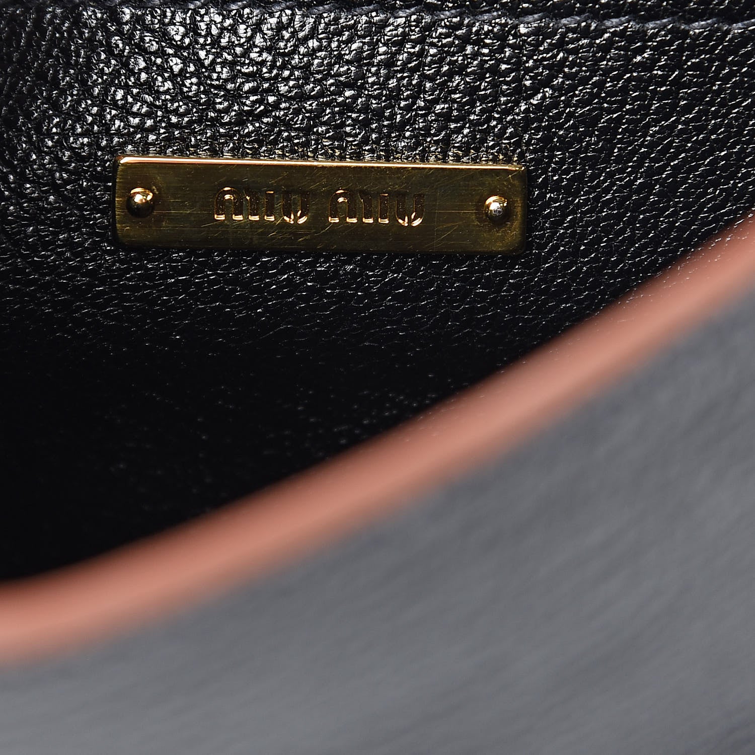 Miu Miu Goatskin Madras Soft Calf Crystal Embellished Shoulder Bag Black 6 of 11