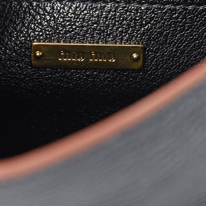 Miu Miu Goatskin Madras Soft Calf Crystal Embellished Shoulder Bag Black 6 of 11