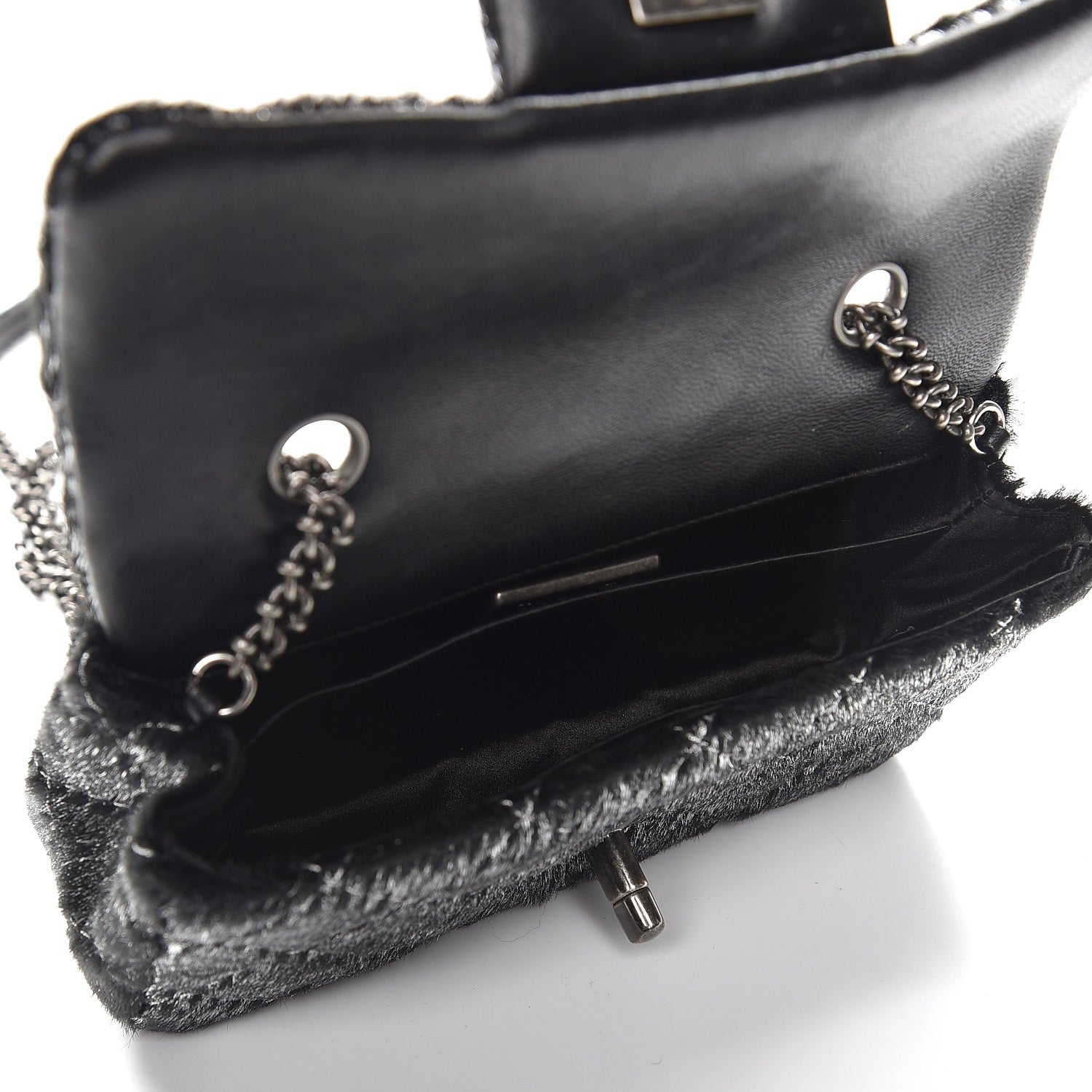 Chanel Metallic Pony Hair Quilted Extra Mini Flap Dark Silver 5 of 7