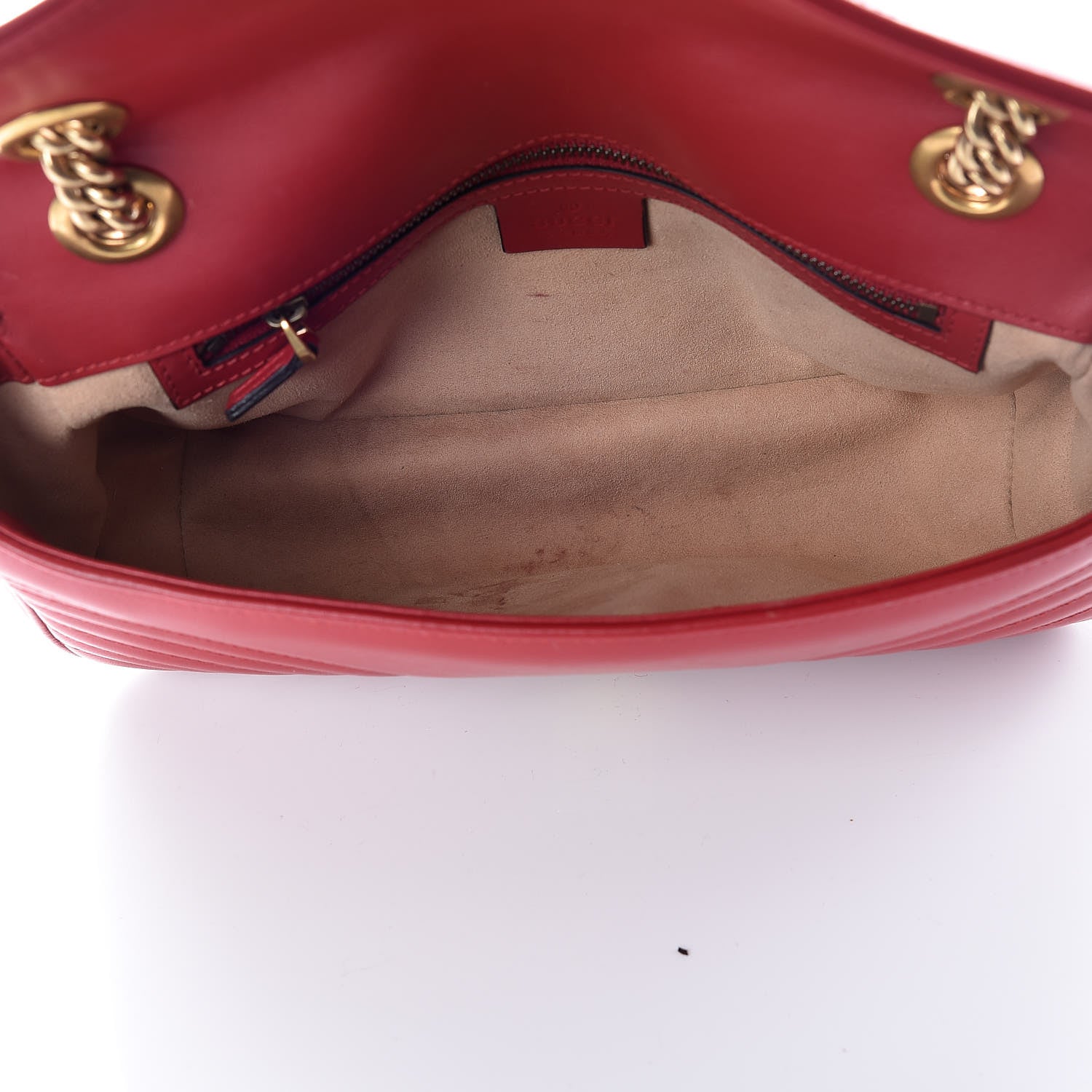 Gucci Calfskin Matelasse Small GG Marmont Shoulder Bag Hibiscus Red 5 of 12