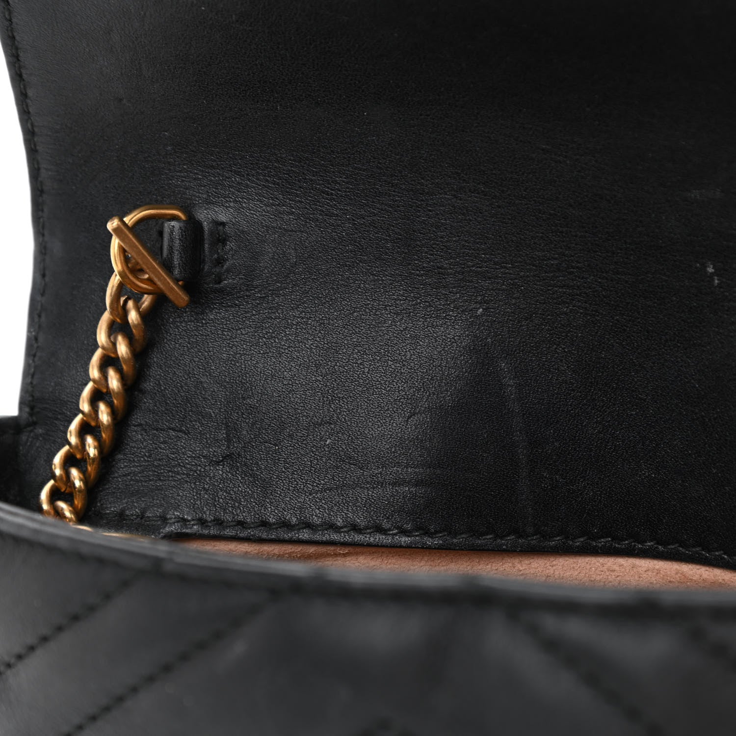 Gucci Calfskin Matelasse Super Mini GG Marmont Shoulder Bag Black 10 of 12