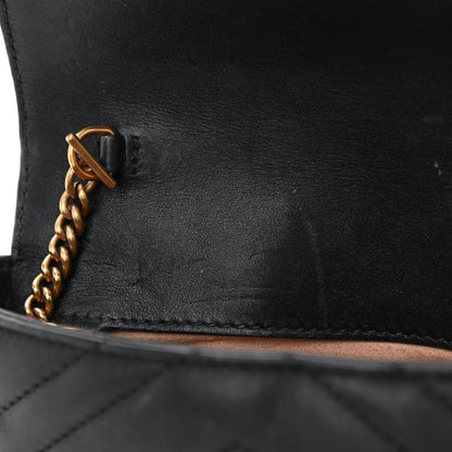 Gucci Calfskin Matelasse Super Mini GG Marmont Shoulder Bag Black 10 of 12