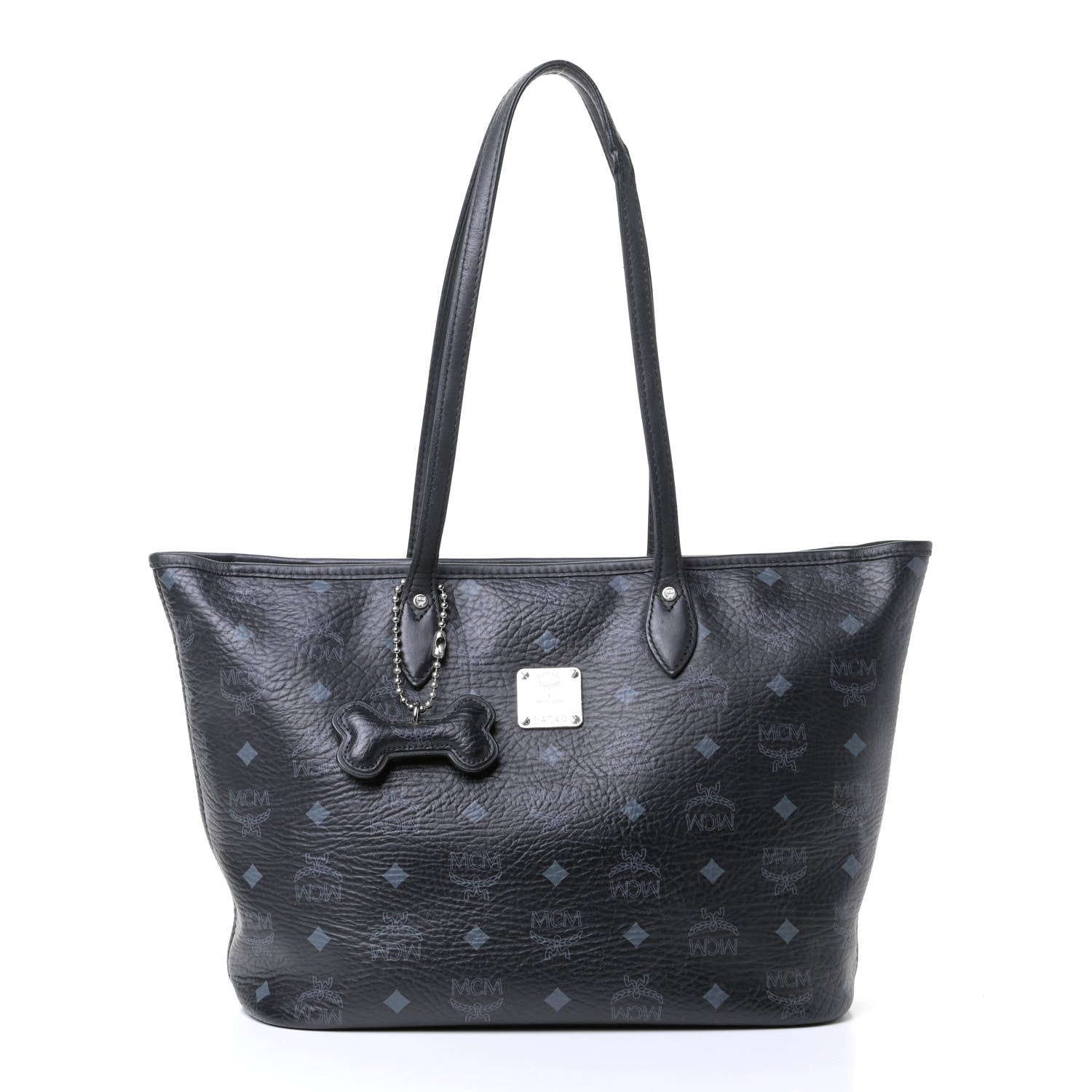 MCM Visetos Dog Bone Shopper Tote Black 1 of 8