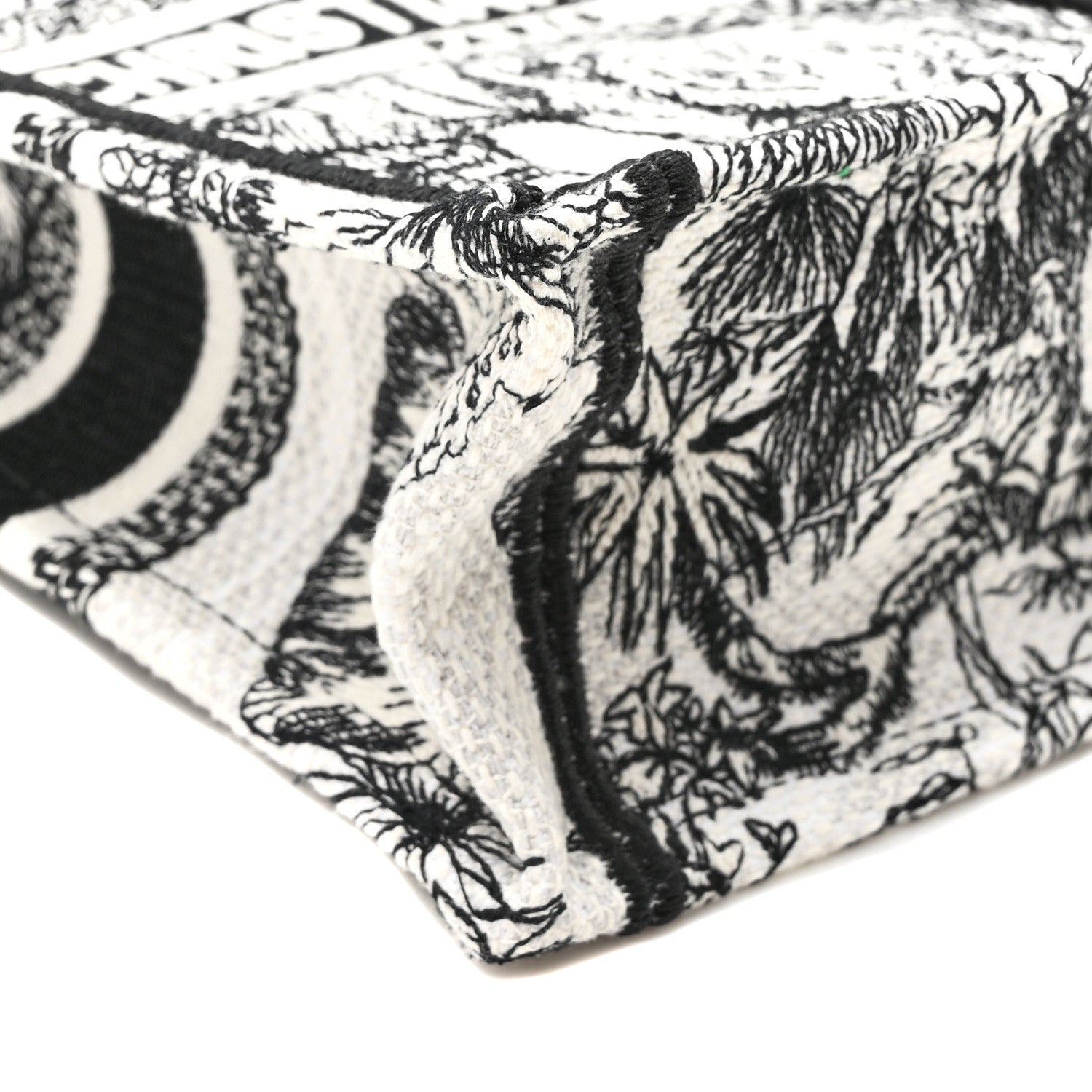 Christian Dior Canvas Toile de Jouy Voyage Embroidered Mini Book Tote Phone Bag White Black 9 of 10